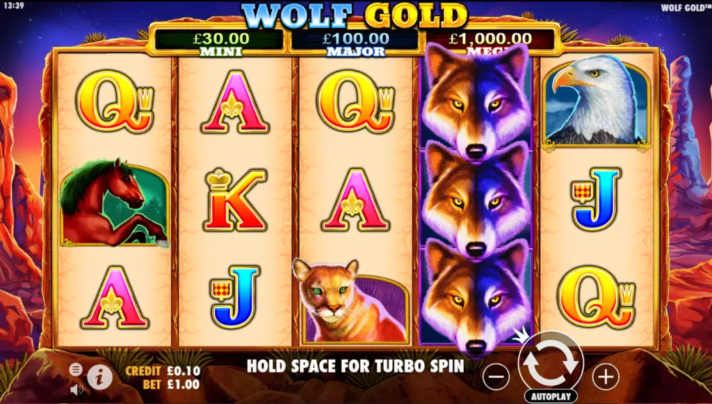 Wolf Gold เกมสล็อต หมาป่าทองคำ สล็อตค่ายPP สล็อตออนไลน์
